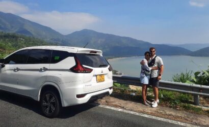 Private car transfer from Phong Nha to Dong Hoi with a comfortable ride through Quang Binh countryside in Vietnam.