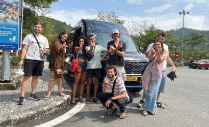 Private car transfer from Phong Nha to Ninh Binh through scenic landscapes of Central and Northern Vietnam.